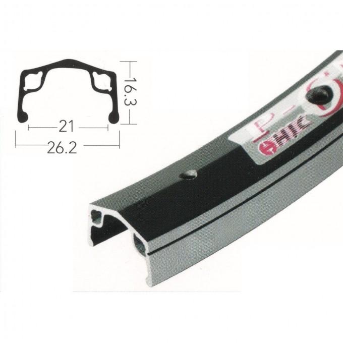 Обод 20" P-6N 36Н HJC одинарный, серебристый 330009